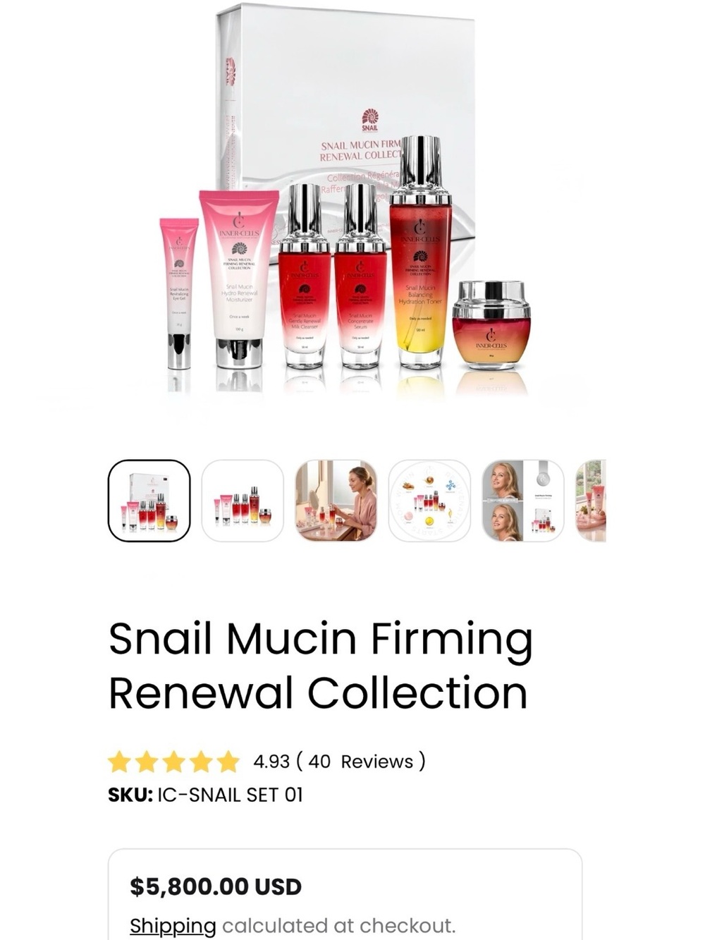 Snail Mucin Firming Renewal Collection – Pink/Red Set